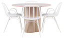 Venture Design Olivia & Dyrön spisegruppe Hvit/whitewash 4 stoler & bord 110 cm