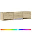  TV benk med LED Sonoma eik 165 x 34 x 40 cm Konstruert tre