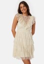 Bubbleroom Occasion Lace Frill Dress Gul L
