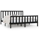 vidaXL Sengeramme svart heltre 200x200 cm