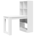  Skrivebord med hylle med lagring Hvit 122 x 67 x 145 cm