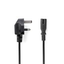 Nedis UK Strømkabel Storbritannia Mann Iec 320 c7 5,00 M Ja 2 X 0,75 Mm² Kobber Runde Forniklet PVC