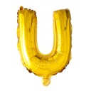 Bokstaven U   Gullfarget JUMBO Folieballong 102 cm