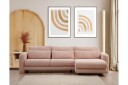 Makhan Sofa med Sjeselong 3 seter   Rosa