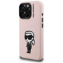 Karl Lagerfeld MagSafe Silikon Mobildeksel med Karl Sketch til iPhone 16 Pro Max - Rosa