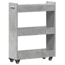  Sidebord med hjul betonggrå 60x22x79 cm konstruert tre 8721012493209