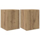  TV Veggskap Veggmontert 2 pcs Kunstnerisk Eik 30 x 31 x 40 cm
