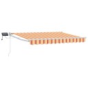  Manuell utvidbar markise med LED lamper Flerfarget 2,5 x 2 m
