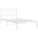  Sengeramme i metall med hodegavl hvit 107x203 cm 8721102644368
