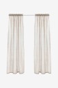 Ellos Home   Gardin med løpegang Lara 2 pk   Beige