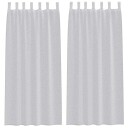  Gardiner med gardiner 2 pcs Lysegrå Polyester