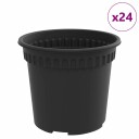 vidaXL Rund Blomsterpotte 24 pcs Svart Ø 15 x 12 cm Plast