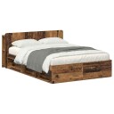 Sengeramme med oppbevaring Gammelt tre 140 x 190 cm