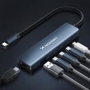 USB C 6 i 1 hub Wozinsky WHBC10Y4S Multifunksjonell aluminium med 25 cm kabel grå