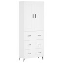 vidaXL Highboard hvit 69,5x34x180 cm konstruert tre 8720845491833