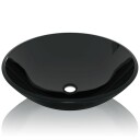 vidaXL Servant herdet glass 42 cm svart