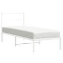 vidaXL Sengeramme i metall med hodegavl hvit 80x200 cm 8721012303027