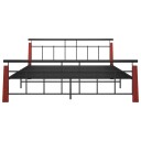 vidaXL Sengeramme metall og heltre eik 180x200 cm