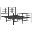  Sengeramme i metall med hode- og fotgavl svart 120x190 cm 8721012303751