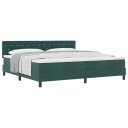  Box Spring Seng med Madrass Mørkegrønn 200x200 cm Fløyel