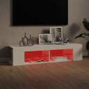 vidaXL TV-benk med LED-lys hvit 135x39x30 cm