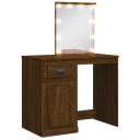  Sminkebord med LED brun eik 90x42x132,5 cm 8720845437770