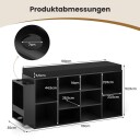 Skobenk med paraplyholder – svart justerbare hyller