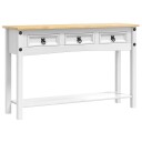 vidaXL Avlastningsbord Corona Hvit 114 x 34,5 x 73 cm Massiv furu