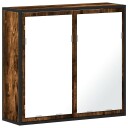 vidaXL Baderomsskap med speil røkt eik 65x20x60 cm konstruert tre