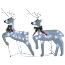 vidaXL Julereinsdyr 2 stk hvit 40 LED