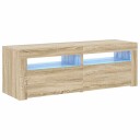 vidaXL TV-benk med LED-lys sonoma eik 120x35x40 cm