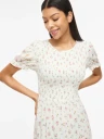 VIGREIS S/S O NECK ANKLE DRESS/RN PINK FLOWERS
