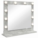  Sminkespeil med LED Lys Betonggrå 60x55x18 cm