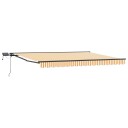  Manuell markiseramme med LEDs Gul Hvit Antrasitt 4 x 2 m