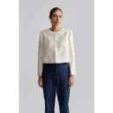 By Malina - Bluse Ruthie Cropped Long Sleeve Blouse - Hvit