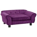vidaXL Hundesofa i Plysj Burgunder 72 x 45 x 30 cm