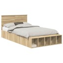  Sengestamme med hylle Sonoma eik 120 x 190 cm Konstruert tre