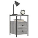 vidaXL Nattbord 2 stk grå sonoma 34x35,5x50 cm konstruert tre