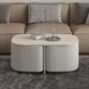 Hu Sofabordsett 90x42,9x45 cm - Travertin