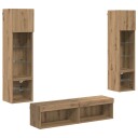  TV Vegg enhet Veggmontert 6 pcs Artisan Eik Konstruert tre