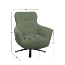 Lenestol HOME4YOU Helga 80x40xh80 cm melamin eik   grønn