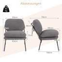 Armless accent stol med teddy fleece trekk og høy rygg lenestol fritidsstol
