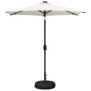 vidaXL Hageparasol med LED lamper og fot 2,3 x 2,3 m Polyester Krem