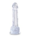 King Cock Clear Dildo med Baller 18 cm     - Klar