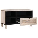 TV skap med skuff Blek Hvit 80 x 33 x 46 cm Massiv mango tre