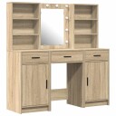  Sminkebordsett 3 pcs Sonoma eik 50 x 41 x 135 cm Konstruert tre