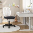 Ergonomisk kontorstol uten armlener / høydejusterbar skrivebordsstol med S formet rygg – Svart