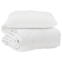 vidaXL Dyne med pute 2 stk. Hvit Mikrofiber