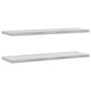 Vegghyller 2 stk 100x30x3 cm sølv rustfritt stål