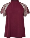 Zizzi   Kortermet bluse Mgudrun S/S Blouse   Rød